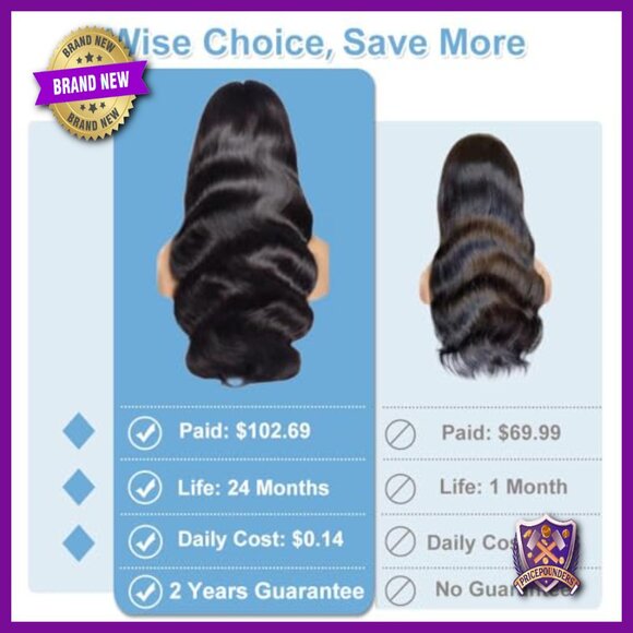 13x6 Lace Front Wig 100% Human Hair Body Wave 28 Inch 200% Density